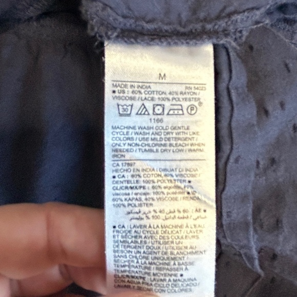 Old Navy Women’s Medium Navy Blue Sundress Elastic Long Sleeves above knee beach - Picture 6 of 9